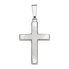 SIGO Anhänger Kreuz 925 Sterling Silber matt Kreuzanhänger Silberanhänger Silberkreuz