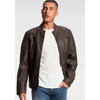 Bruno Banani Lederjacke »Rocha«, aus Lammnappaleder, schmaler Schnitt, mit Eingrifftaschen, braun