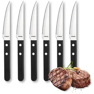 Amefa Steakmesser 6-tlg. 13/0-Klingenstahl Schwarz