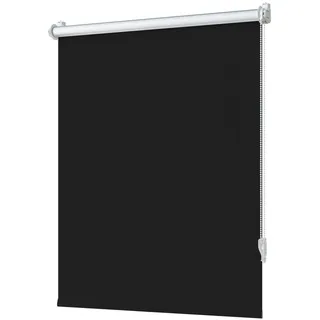 Verdunklungsrollo Klemmfix ohne Bohren Schwarz B40 x H170 cm Verdunkelungsrollo Thermorollo Sonnenschutzrollo Fensterrollo Seitenzugrollo Klemmrollo für Fenster & Tür