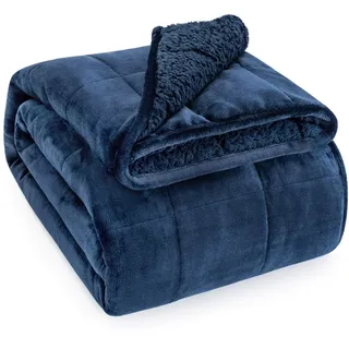 Sivio Gewichtsdecke 7kg, 120 x 180cm, Sherpa Gewichtsdecke Doppel Einzel für Erwachsene, weiche gemütliche flauschige warme Sherpa schwere Decke für Sofa Bett Couch, flauschige Plüsch Fleece Bettdecke