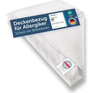 Blumtal Milbenbezug Decke 140x220 cm 2er Set - Allergiker Milbenbezug für Decken - Weiß