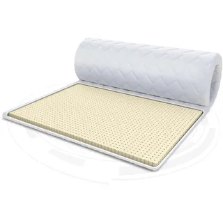 FDM Matratzentopper Latex Matratze Topper 80x200 cm Härtegrad H3 Höhe ca. 2 cm Allergiker Geeignet Öko-Tex Weiß