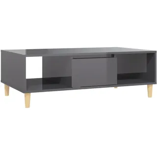 vidaXL Couchtisch Hochglanz-Grau 103,5x60x35 cm Holzwerkstoff