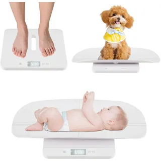 FANTASK Babywaage digital mit Abnehmbarem Tablett, Kinder-Waage 50 g bis 150 kg, Stillwaage Baby mit LED-Anzeige, 5 Messmodi & Tarafunktion, Dititalwaage, Digitale Waage für Baby, Erwachsene