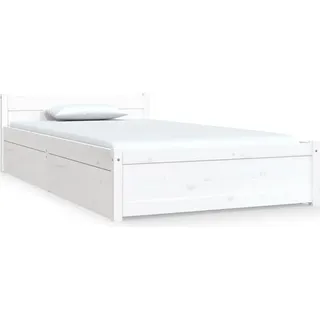 vidaXL Bett mit Schubladen Weiß 90x200 cm - Weiß
