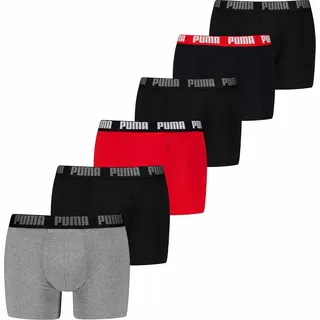 Puma Herren Boxershort 6er Pack mit elastischem Logobund, grau