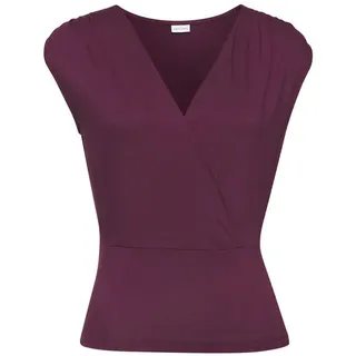 LASCANA LASCANA, Shirttop mit dezenten Raffungen an der Schulter, elastisches Damentop, lila