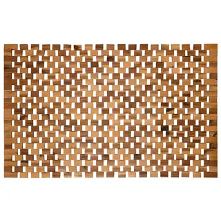 PANA®ECO Badematte Holz • Fußmatte 100% Akazienholz • Badvorleger Holz rutschfest • Holzmatte aus Echtholz • Natürlicher Badvorleger • Fußmatte Natur • Größe: 60 x 100 cm