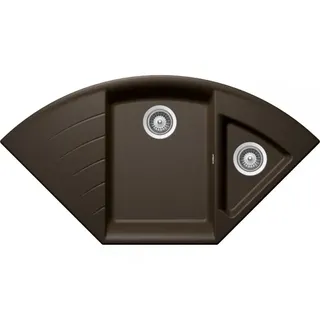 Schock Lotus C-150 links Einbauspüle Cristadur bronze Druckknopfventil 1082 x 575 mm