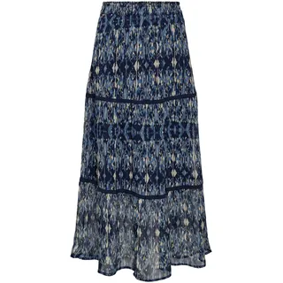 ONLY Damen Maxirock Onlviva Life Maxi Skirt Ptm, Forever Blue, XL