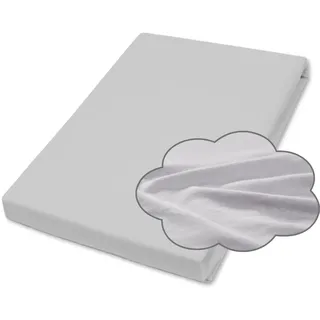 Traumhaft gut schlafen Spannbetttuch für Kinder, 100% Baumwolle, 70x140 cm, versch. Farben - 70 x 140 cm/Hellgrau