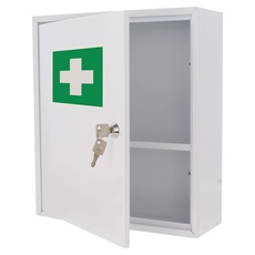 Bild von Rottner MK1 Medikamentenschrank Stahlblech – Zylinderschloss 2 Schlüssel 1 Fachboden inkl. Befestigungsmaterial