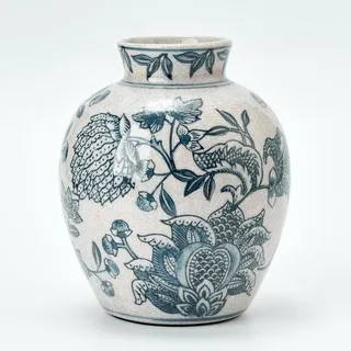 Keramische Blumen-Teller, 6,4 Zoll, Chinoiserie-Blumenmuster, Retro-Blau-Weiß, Porzellan, Tischdeko, Wohnzimmer, Badezimmer