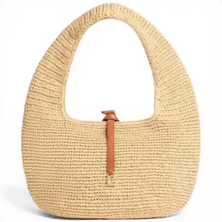 COCCINELLE C-Me Summer Handtasche Damen Rafia aus Stoff und Leder