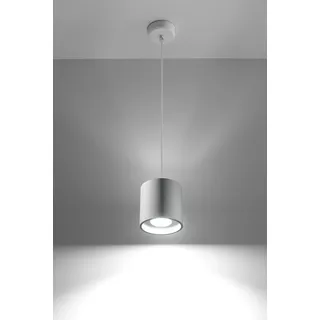 MiaLux GAJA 1 Hängelampe - Minimalistische Elegante Lampe aus Weißem Aluminium, GU10-Fassung, 10W LED – Glühbirne Enthalten – Hängeleuchten & Pendelleuchten – 10x10x110 cm