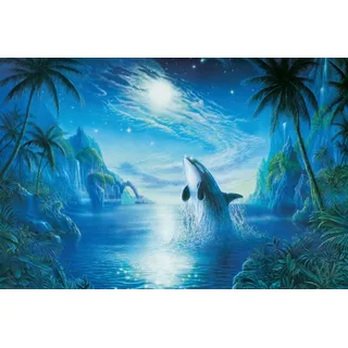 Papermoon »TROPISCH-PALMEN TIERE DSCHUNGEL MEER ORKA«, bunt,