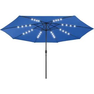 vidaXL Sonnenschirm mit LED-Beleuchtung 400 cm Azurblau - Blau