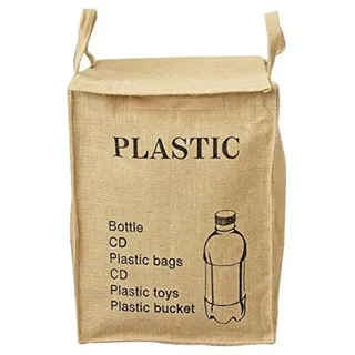 KiaoTime Jutebeutel für Zuhause, Küche, Büro, natürlicher Stil, Mülltrennung, Recycling-Körbe