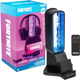 Paladone Fortnite 3-in-1 Kopfhörerständer und Technik-Ladestation mit Konsolen-Controller-Halterung und 2 USB-C-Ports, RGB-Farbwechsel-Lichtpanel, offiziell Lizenziertes Geschenk für Gamer | Paladone ...