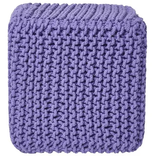 Homescapes Strick-Pouf lila, Sitzwürfel 35/35/35 cm , Violett , Textil , Uni , Quadratisch , 35x35x35 cm , Wohnzimmer, Sessel, Hocker & Hockerbänke, Sitzwürfel