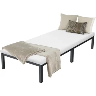 ML-Design Metallbett mit Lattenrost auf Stahlrahmen, 90x200 cm, Anthrazit, mit Matratze H:10cm - Dunkelgrau