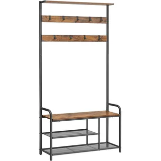 Mid.you Garderobe , Braun, Schwarz , Metall, Holzwerkstoff , 85x180.5x30 cm , Garderobe, Garderoben-Sets & Garderoben-Serien, Garderoben-Sets