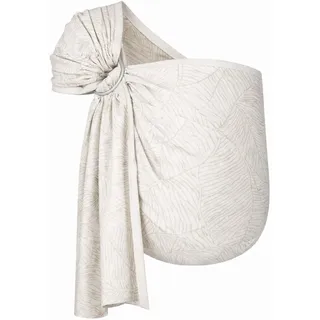 Hoppediz Ring-Sling Babytragetuch ab Geburt, Tragetuch mit Ringen, Hüfttrage, kbA Baumwolle-Leinen-Mix, Design Grenada Natur