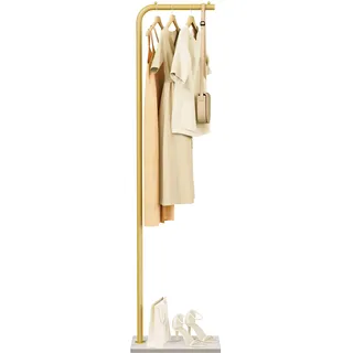 YheenLf Garderobenständer Freistehend,Jackenständer,kleiderschrank,Golden | Kleiderständer für Schlafzimmer, Freistehend Kleiderstange, 26x39x180cm, Offener Kleiderschrank