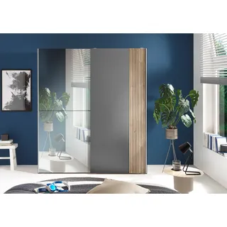 SchlafKONTOR Schwebetürenschrank Berno 170 x 195,5 x 57,2 cm Grau