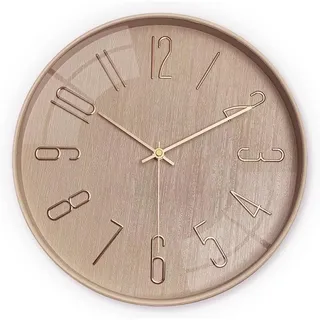 NUOVO Wanduhr 12 Zoll Moderne Wohnkultur Beige Wanduhren Einfache 3D Nummer Designwall Uhr Stille Uhr Batteriebetriebene Nicht Ticking für Büro Küche Wohnzimmer Schlafzimmer Schule