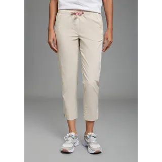 Chinohose LAURA SCOTT, Damen, Gr. 42, N-Gr, beige, Twill, Obermaterial: 98% Baumwolle, 2% Elasthan, unifarben, 7/8-Länge, Hosen Chinohose, Karottenhose, aus Baumwolle und Elasthan, mit Leistentaschen