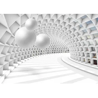 Runa Art Fototapete 3D Abstrakt 352 x 250 cm Vlies Tapeten XXL Moderne Wandtapete Wohnzimmer Schlafzimmer Weiss 9223011c