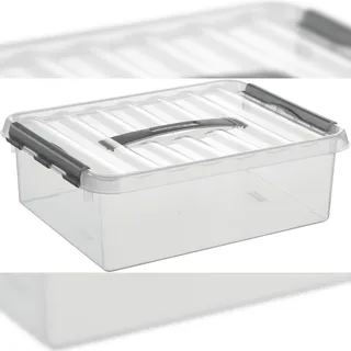 Q-Line Aufbewahrungsbox 40 x 30 x 11 cm 6-tlg. transparent/silber