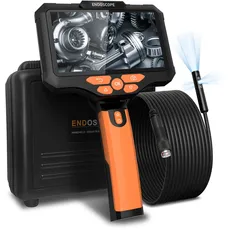 Uiivzey Endoskop-Kamera, 10 m, Sonde-Kamera, dreifache Linse mit 5-Zoll-IPS-HD-Bildschirm, Industrie-Endoskopik, IP67, wasserdicht mit 8 + 2 LED-Lichtern, Inspektionskamera 8 mm, TF-Karte 64 G