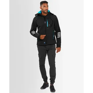 Softshelljacke ARCTIC SEVEN "Arctic Seven Herren Softshell Jacke Übergangsjacke AS301", Herren, Gr. 4XL, blau (schwarz, blau), Obermaterial: 96% Polyester PES. 4% Elasthan EL., Jacken Softshelljacke