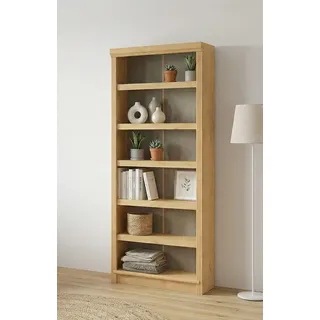Bücherregal OTTO HOME "Soeren Regal B/T/H: 80/29/185 cm, 6 Fächer", glaug, ge, lt, B:80cm H:185cm T:29cm, Massivholz, Regale, Bücherregal, aus massiver Kiefer, FSC-zertifiziert