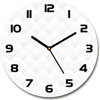 Wanduhr aus Glas 30fi Glasbild Glasuhr Gehärtetes Glas - schwarze-zeiger - Abstraction background - Weiß