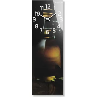 Rechteckige Wanduhr aus Glas ÖLFLÄSCHCHEN - Schwarz