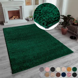 my home Hochflor-Teppich »Shaggy 30« rechteckig 30 mm Höhe Teppich, Uni Farben, besonders weich und kuschelig, Kundenliebling, grün