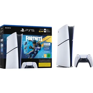 Sony PlayStation 5 Slim Digital Edition 1000 GB Weiß + Fortnite Bundle, 1x DualSense Wireless-Controller