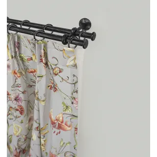 GARESA Vorhangstange Esperanca 2-läufig Ø 16 mm 210 cm Schwarz