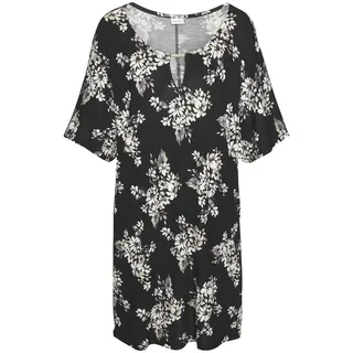 LASCANA Longshirt Shirtkleid Blumendruck Schwarz 32/34