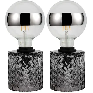 Pauleen 48083 Crystal Smoke Tischleuchte max20W E27 Retrolampe Vintage Rauchglas Tischlampe 230V Glas (Packung mit 2)