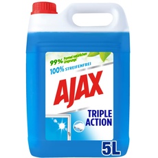 Ajax Glasreiniger 3-Fach Aktiv 5L - Kansiter zum einfachen Nachfüllen der Sprühflasche, 100% streifenfrei, ideal für Büro, Betrieb, Praxis oder zu Hause