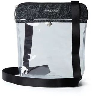 Baggallini Damen Transparente Stadion Durchsichtige Taschen-Umhängetasche, Midnight Blossom Print