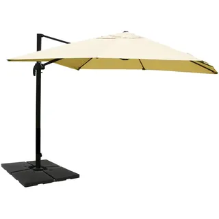 MCW Ampelschirm Cremeweiß 350/350 cm , Weiß , Textil , 410x350 cm , Sonnenschutz, Ampelschirme