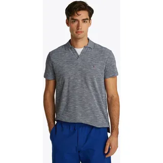 Poloshirt TOMMY HILFIGER "SLUB OXFORD PIQUE REG POLO", Herren, Gr. XXL, blau (desert sky, weiß), Piqué, Obermaterial: 100% Baumwolle, regular fit, Shirts Poloshirt