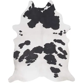 andiamo Kuhfell Teppich Amarillo aus Kunstfell Fellimitat im Fotodruck-schwarz-weiß, 77x95 cm