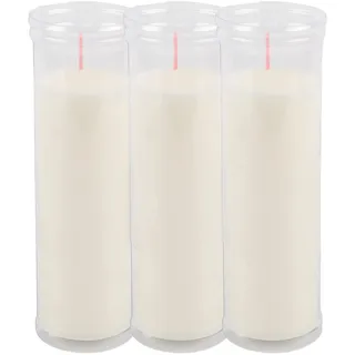3 Stück Weiß Stumpenkerzen 18 x 6cm, Weiß Votivkerzen Große Größe Brenndauer: Ca. 105 Stunden